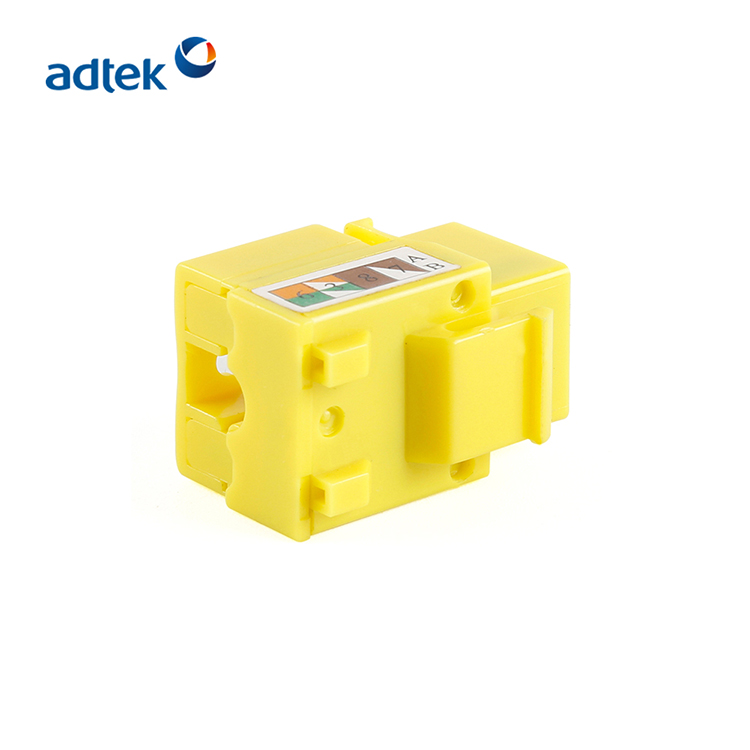 8P8C CAT5e Unshielded Straight-through Network Module 90° Cable Tapping Keystone Jack