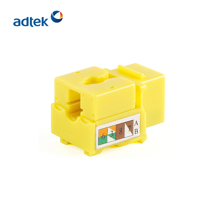 8P8C CAT5e Unshielded Straight-through Network Module 90° Cable Tapping Keystone Jack