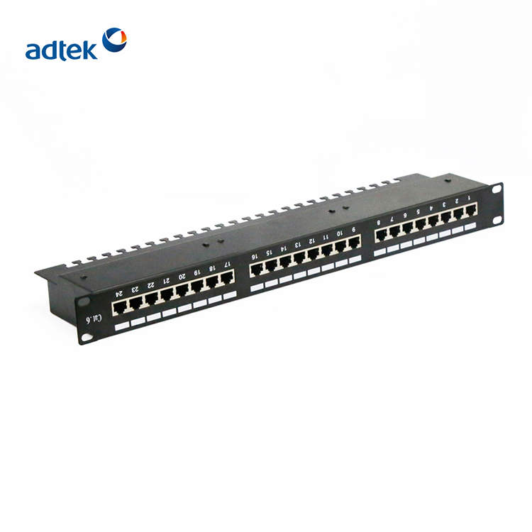 1U 24 Port CAT6 Shielded FTP All-in-one Network Patch Panel
