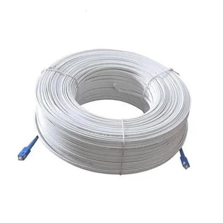 Butterfly Leather 3.0 Fiber Optic Cable  LSZH 1000m 2 Cores 2 Wires White Bend Resistant